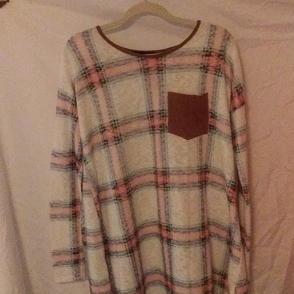 𝅺LOLLIPOP STAR flannel dress with elbow patches